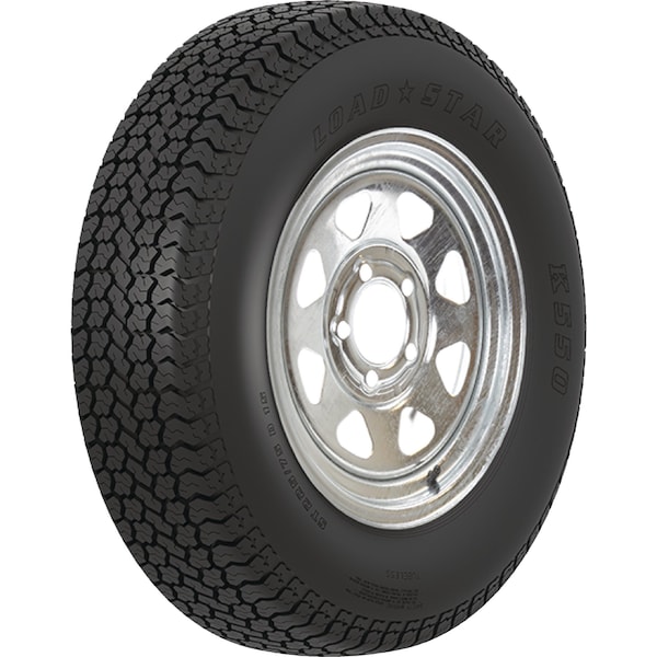 Loadstar Bias Tire and Wheel (Rim) Assembly ST205/75D-15 5 Hole C Ply